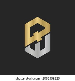 Alphabet letters Initials Monogram logo QW, WQ, W and Q