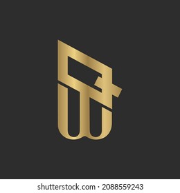 Letras alfabéticas Iniciales Logotipo Monograma QW, WQ, W y Q