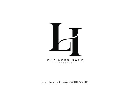 Alphabet letters Initial Monogram Logo LH, L und H