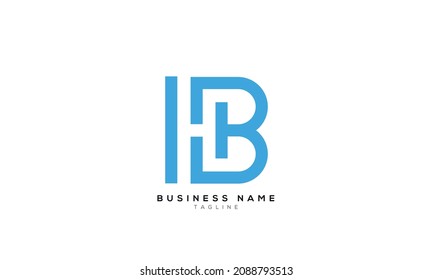 Letras alfabéticas Iniciales Logotipo Monograma HB, H y B