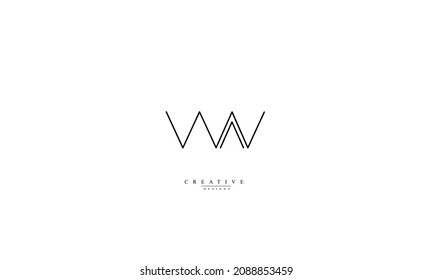 	
Alphabet letters Initials Monogram logo VW WV V W
