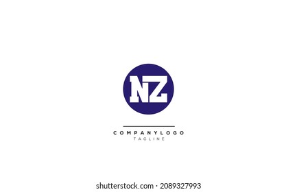 Alphabet letters Initials Monogram logo NZ, NZ INITIAL, NZ letter