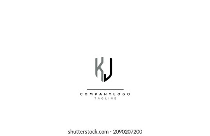 Letras alfabéticas Logo del Monograma KJ, KJ INITIAL, letra de KJ