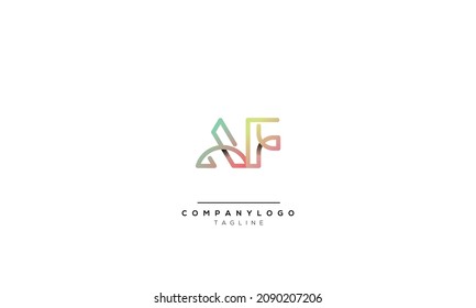 Alphabet letters Initials Monogram logo AF, AF INITIAL, AF letter