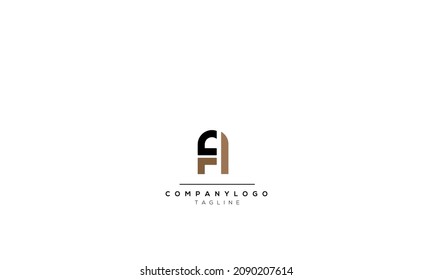 Letras alfabéticas Iniciales Logo del Monograma FA, FA INITIAL, carta FA