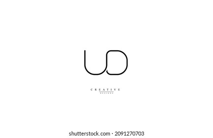 Alphabet letters Initials Monogram logo UD DU U D