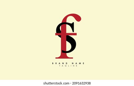 Letras alfabéticas Iniciales Monograma SF, FS, S y F