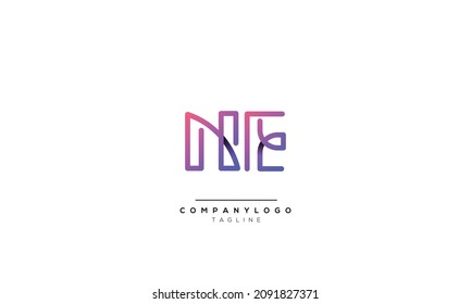 Alphabet letters Initials Monogram logo NE, NE INITIAL, NE letter
