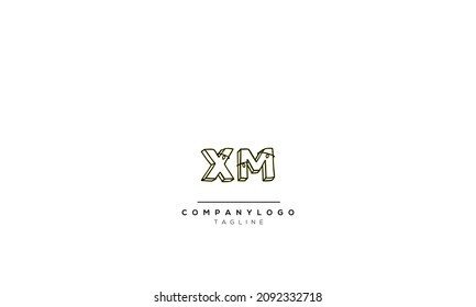 Alphabet letters Initials Monogram logo XM, XM INITIAL, XM letter