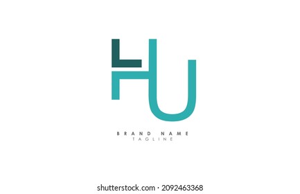 Alphabet letters Initials Monogram logo HU, UH, H and U