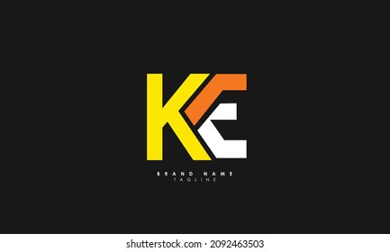 Alphabet letters Initials Monogram logo KE, EK, K and E