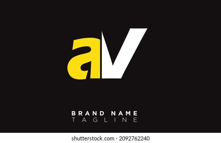 Letras alfabéticas Iniciales Logotipo de monograma AV, VA, A y V