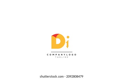 Alphabet letters Initials Monogram logo DI, DI INITIAL, DI letter
