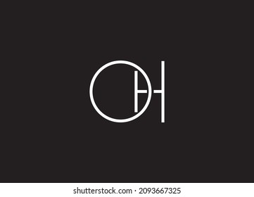 Alphabet letters Initials Monogram logo HO, OH, H and O
