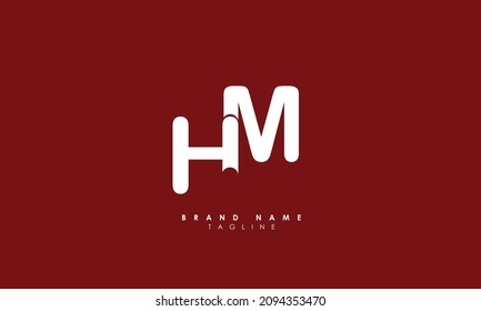 Letras alfabéticas Iniciales Logotipo Monograma HM, MH, H y M