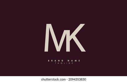 Alphabet letters Initials Monogram logo MK, KM, M and K