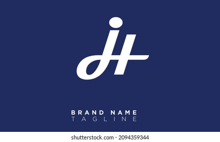 Alphabet letters Initials Monogram logo JH, HJ, J and H