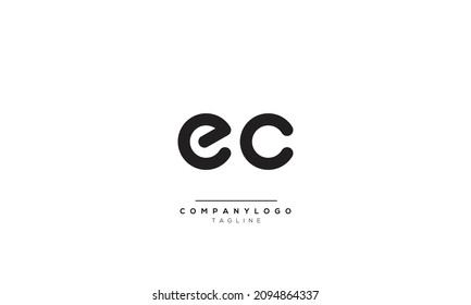 Letras alfabéticas Iniciales Monograma EC, EC INITIAL, EC