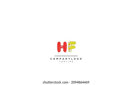 Letras alfabéticas Iniciales Logo Monograma HF, HF INICIAL, letra HF