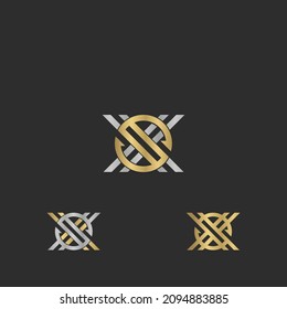 Alphabet letters Initials Monogram logo XS, SX, X and S