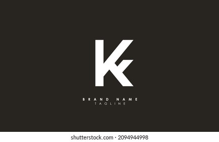 Alphabet letters Initials Monogram logo KF, FK, K and F