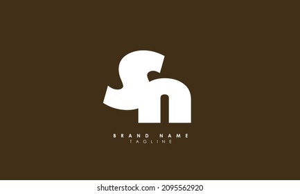 Letras alfabéticas Iniciales Logotipo Monograma SN, NS, S y N