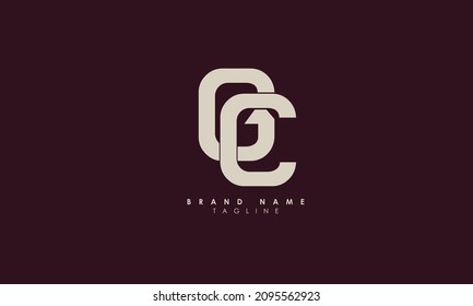 Letras alfabéticas Iniciales Logotipo Monograma GC, CG, G y C