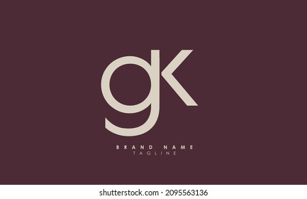 Alphabet letters Initials Monogram logo GK, KG, G and K