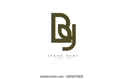 Alphabet letters Initials Monogram logo BY, YB, B and Y