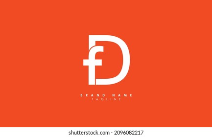 Letras alfabéticas Iniciales Logo Monograma FD, DF, F y D