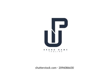 Alphabet letters Initial Monogram Logo UP, PU, U und P