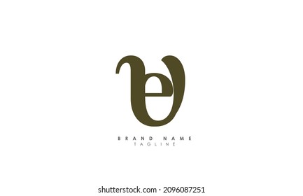Alphabet letters Initials Monogram logo EV, VE, E and V