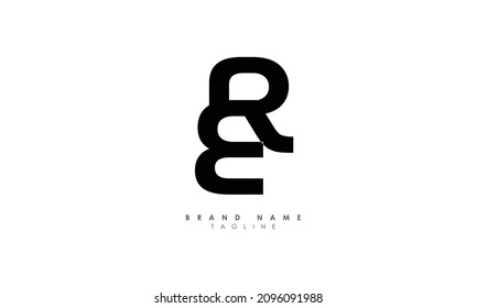 Alphabet letters Initials Monogram logo ER, RE, E and R