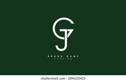 Letras alfabéticas Iniciales Logotipo Monograma GJ, JG, G y J