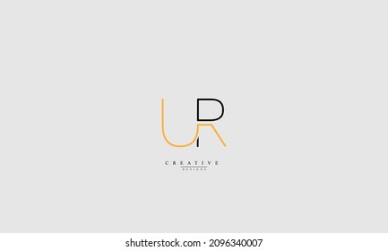 Letras alfabéticas Iniciales Monograma UR RU U R