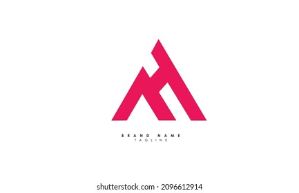 Alphabet letters Initial Monogram Logo AH, HA, A und H
