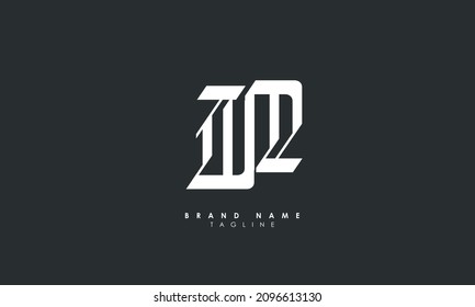 Letras alfabéticas Iniciales Logotipo Monograma WM, MW, W y M