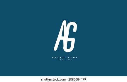 Alphabet letters Initial Monogram Logo AG, GA, A und G