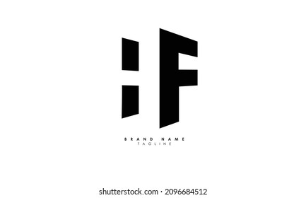 Alphabet letters Initials Monogram logo HF, FH, H and F