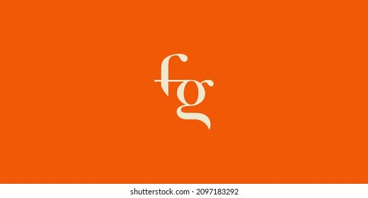 Alphabet letters Initials Monogram logo FG, FG INITIAL