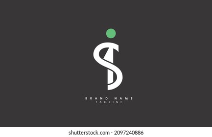 Alphabet letters Initial Monogram Logo SI, IS, S und I