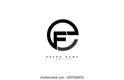 Alphabet letters Initial Monogram Logo FC, CF, F und C