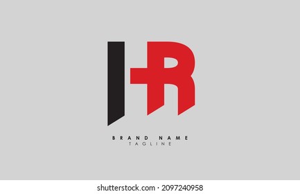 Alphabet letters Initials Monogram logo HR, RH, H and R