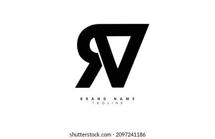 Alphabet letters Initials Monogram logo RV, VR, R and V