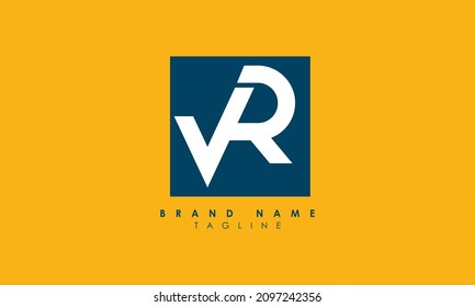 Letras alfabéticas Iniciales Logotipo Monograma VR, RV, V y R