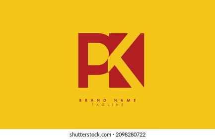 Alphabet letters Initials Monogram logo PK, KP, P and K