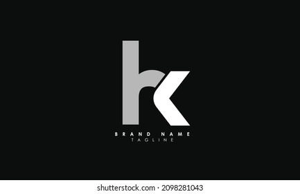 Letras alfabéticas Logotipo inicial Monograma HK, KH, H y K