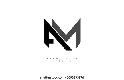 Alphabet letters Initials Monogram logo AM, MA, A and M