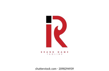 Alphabet letters Initials Monogram logo IR, RI, I and R