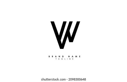 Alphabet letters Initial Monogram Logo VW, WV, V und W
